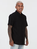 Everett Oxford Short Sleeve Shirt - New Black