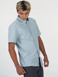 Everett Oxford Short Sleeve Shirt - Storm Blue