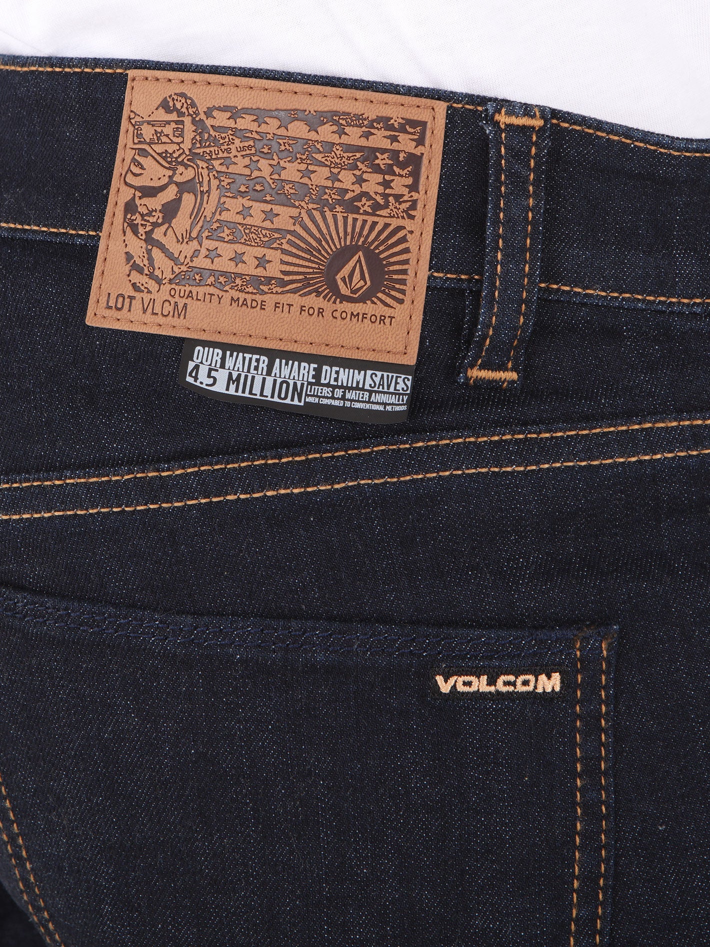 Jeans Volcom Vorta Slim Fit Para Hombre – Elásticos, Lavado índigo Sucio Y Corte Ajustado