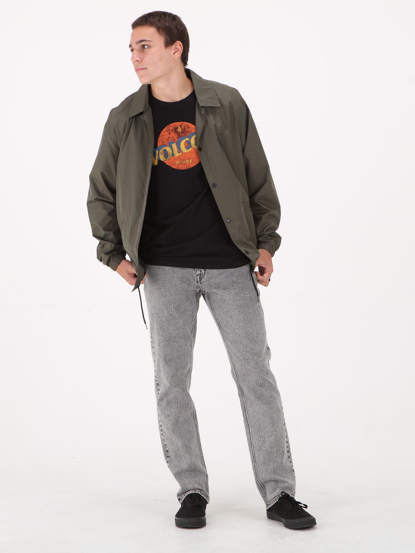 Volcom Vorta Slim Fit Jeans - TRUE VINTAGE BLACK