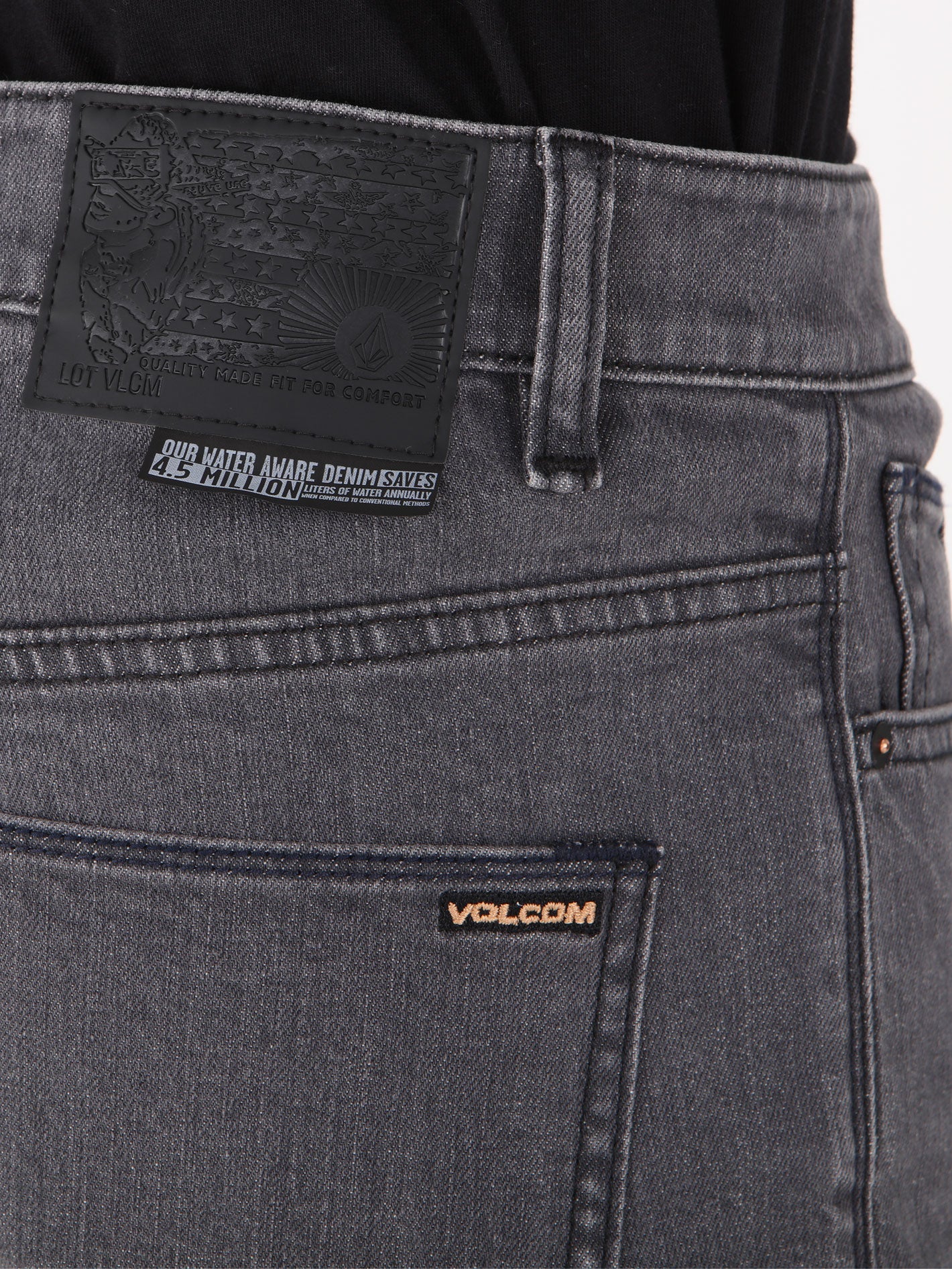 Volcom Solver Modern Tapered Fit Jeans - Easy Enzyme Grey