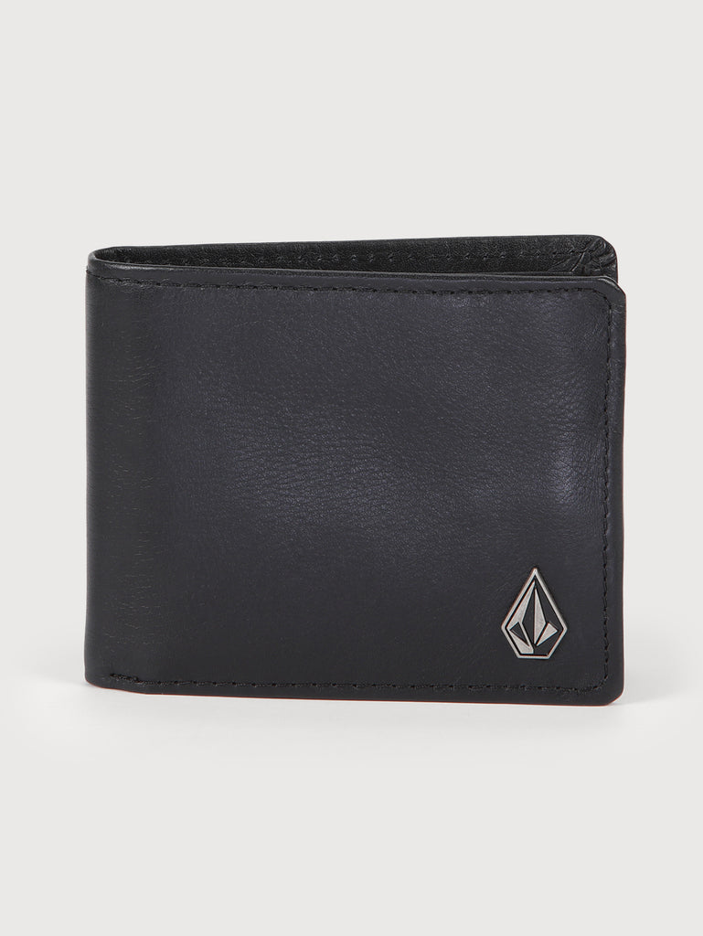 Single Stone Leather Wallet - Black