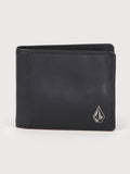 Single Stone Leather Wallet - Black