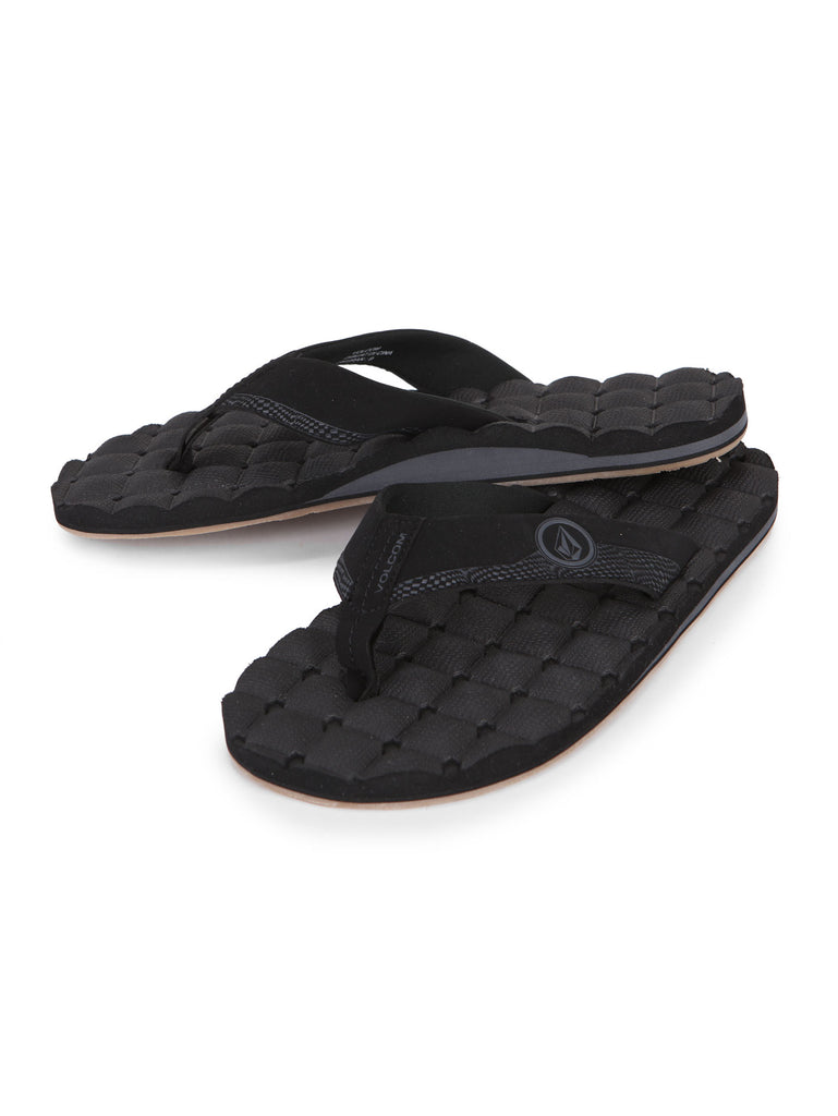 Volcom Recliner Sandals - Black Destructo