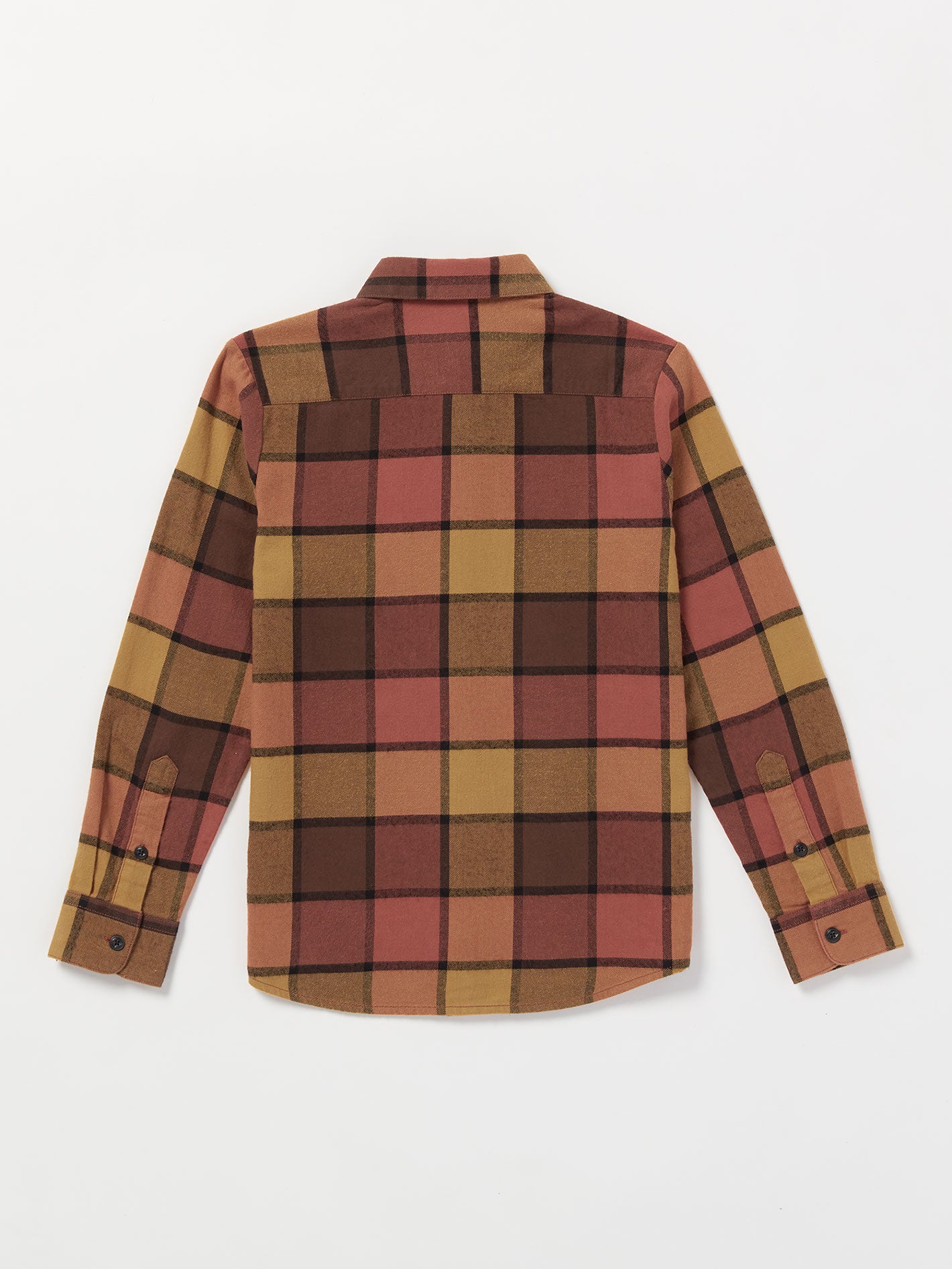 Volcom Big Boys Caden Plaid Long Sleeve Shirt - Burro Brown