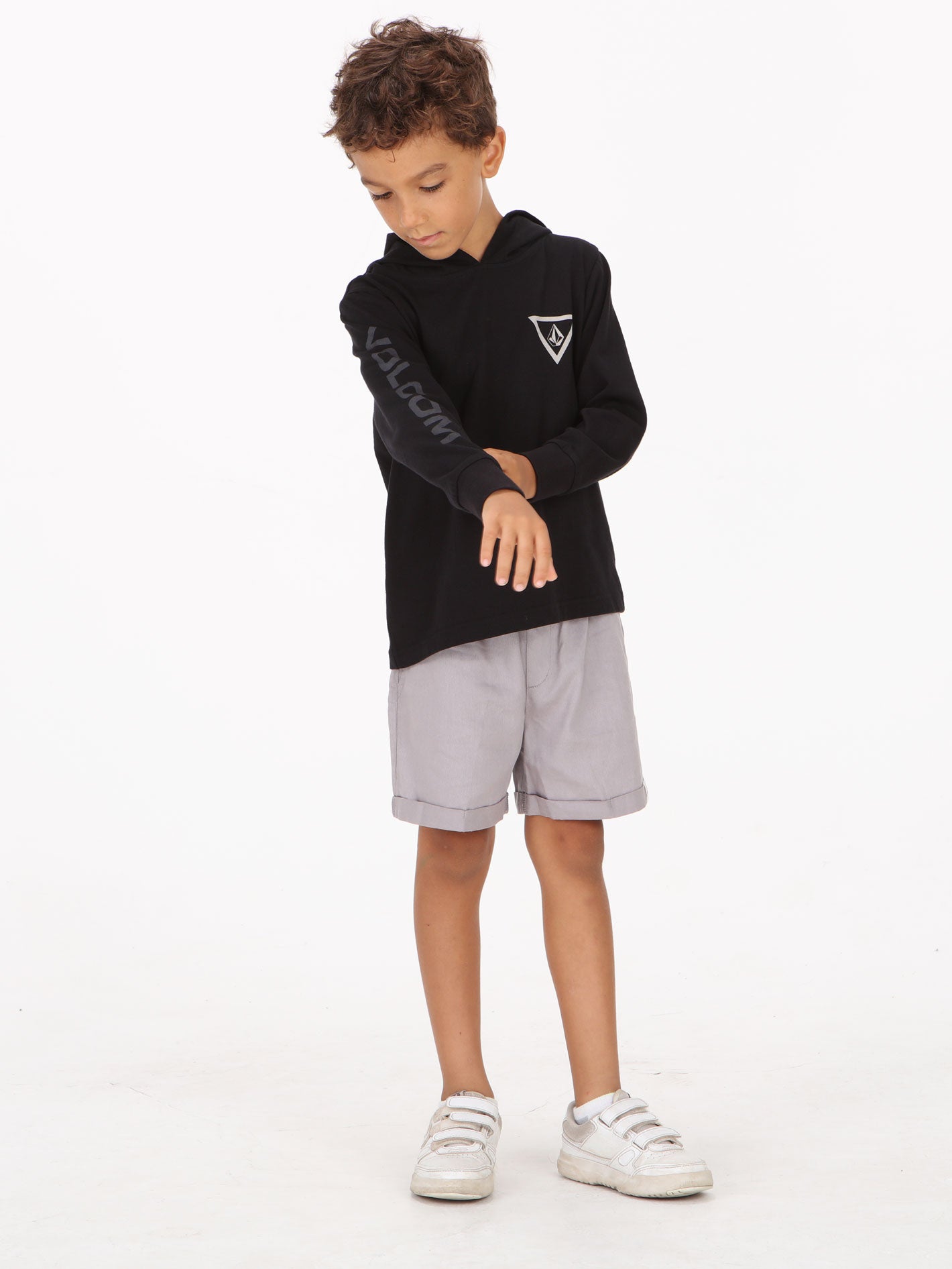 Volcom Little Boys Bridgers Long Sleeve Tee Top - Black