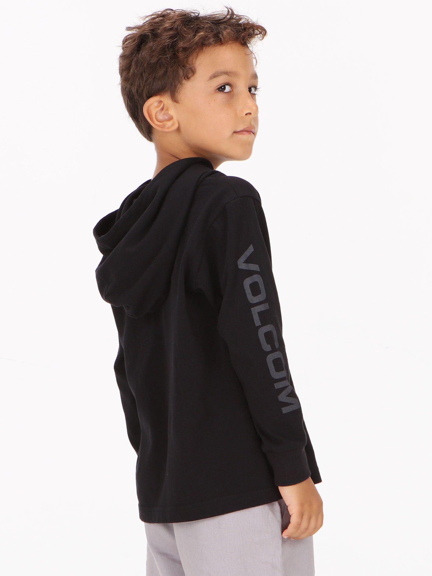 Volcom Little Boys Bridgers Long Sleeve Tee Top - Black