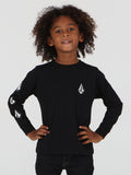 Little Boys Iconic Stone Long Sleeve Tee - Black