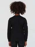 Little Boys Iconic Stone Long Sleeve Tee - Black