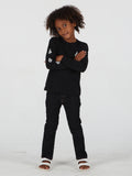 Little Boys Iconic Stone Long Sleeve Tee - Black