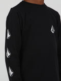 Little Boys Iconic Stone Long Sleeve Tee - Black