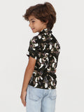 Little Boys Cloud Short Sleeve Shirt - Black