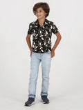 Little Boys Cloud Short Sleeve Shirt - Black