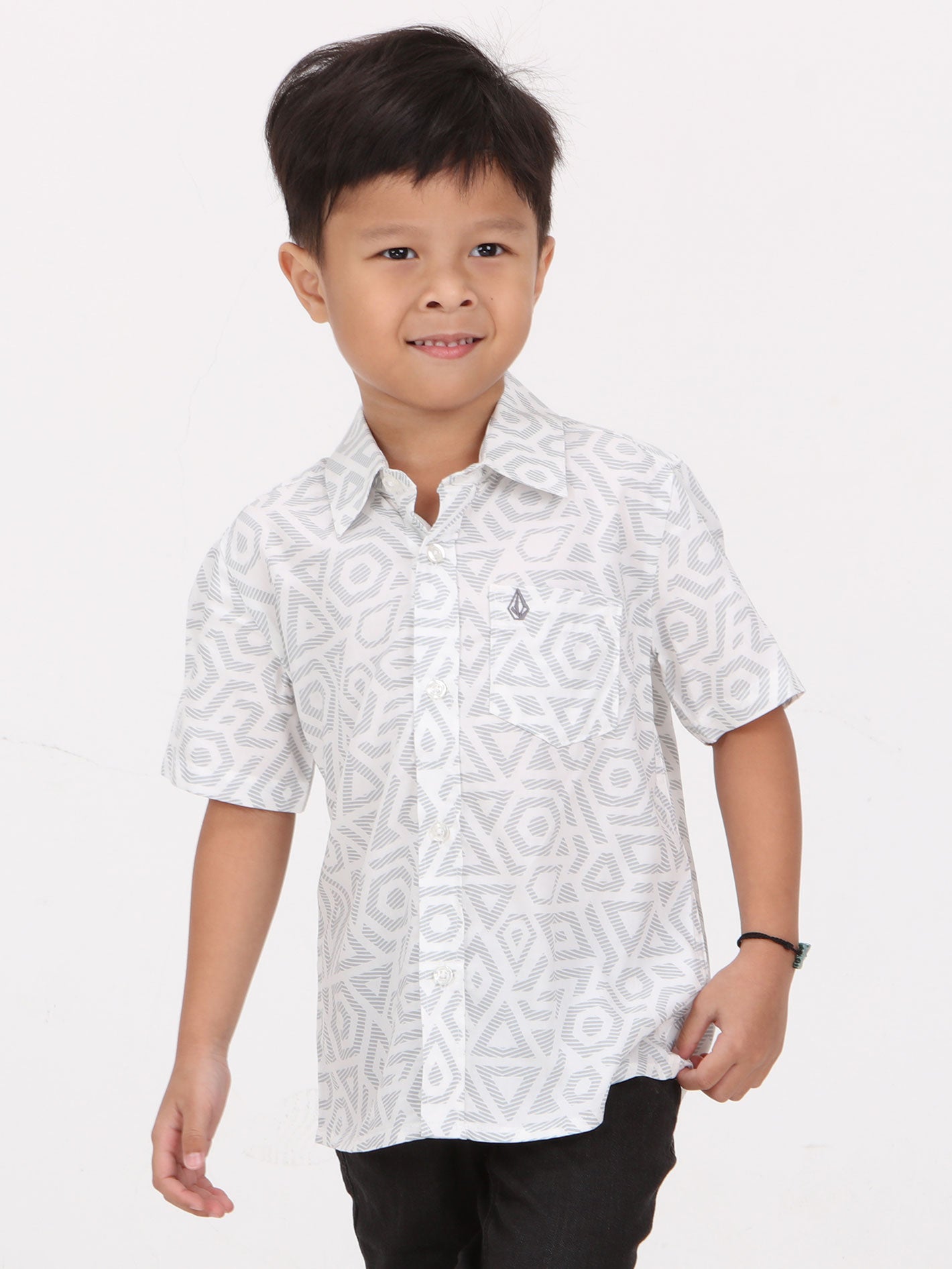 Volcom Little Boys Braun Short Sleeve  Shirt - White